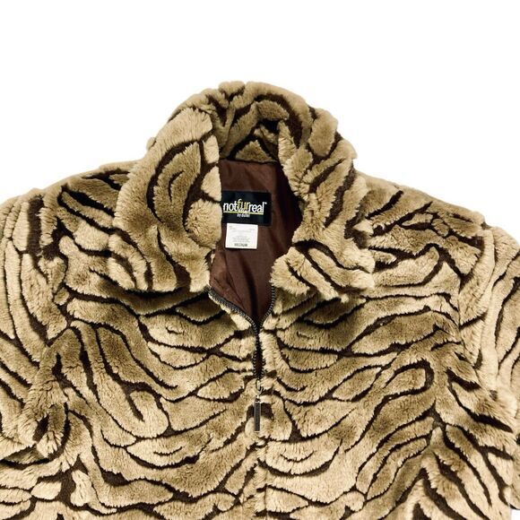 Not Fur Real by Duffel Coat Womens M Brown Faux Fur Cozy Classic Winter Jacket - Picture 2 of 16